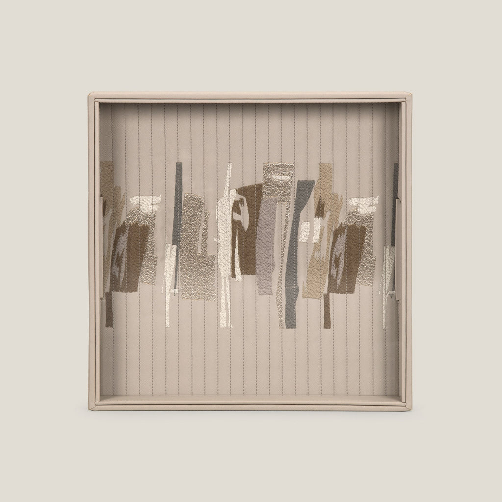 Zensar Beige Square Serving Tray