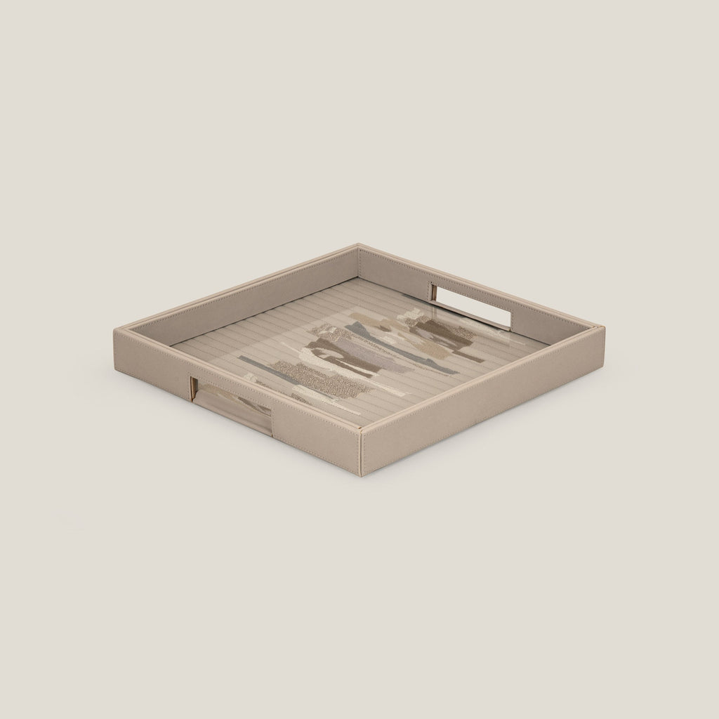 Zensar Beige Square Serving Tray