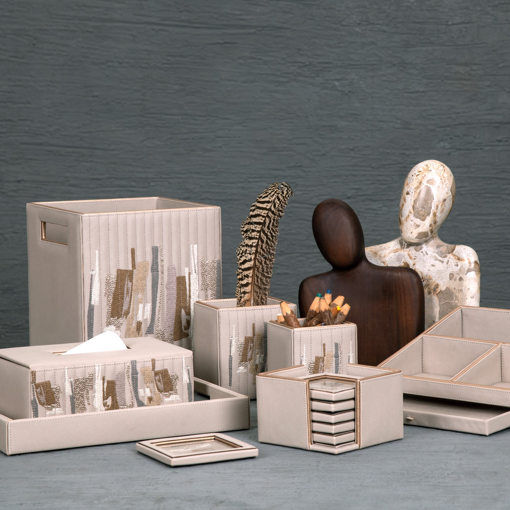 Zensar Beige Square Serving Tray