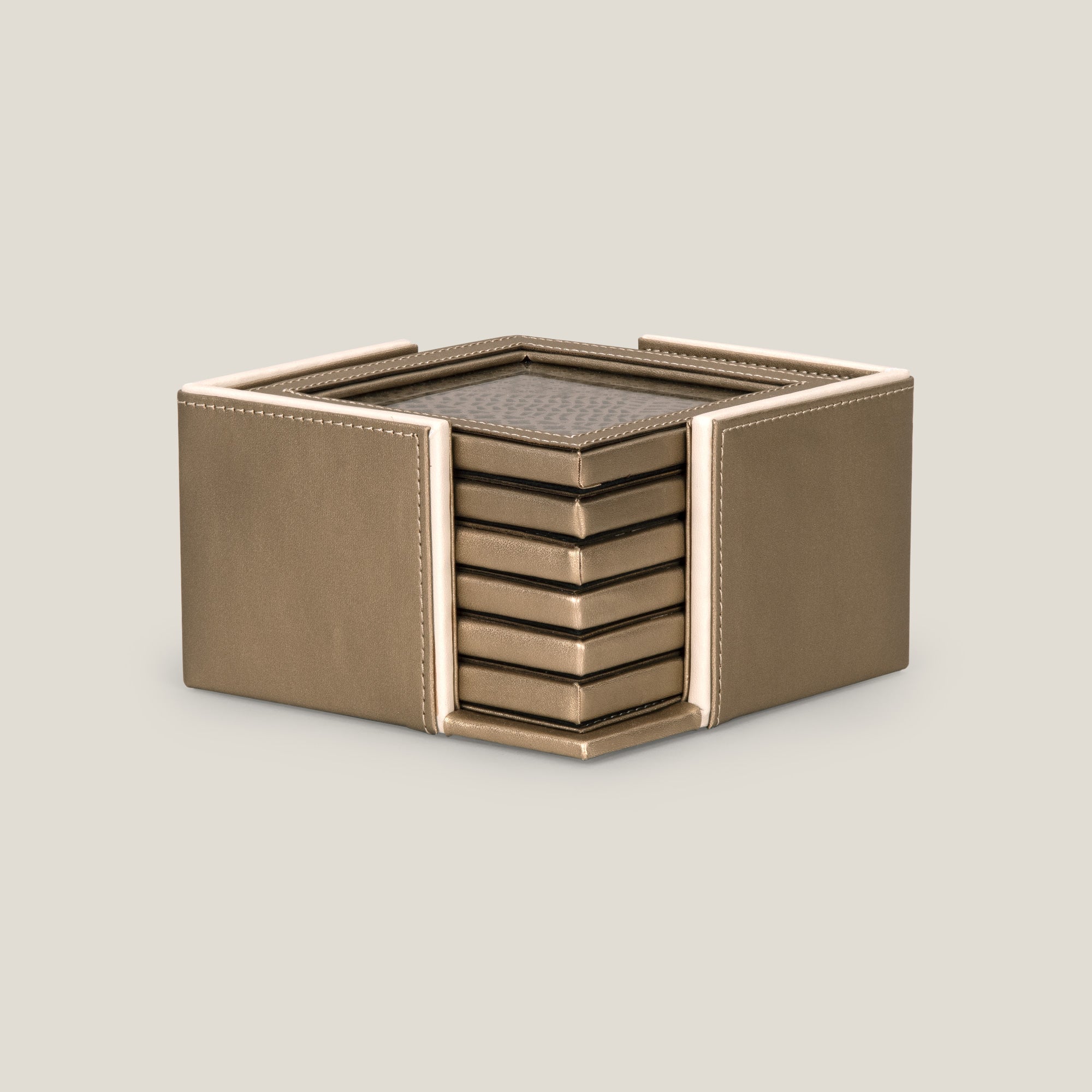 Pixel Dull Gold Coaster Set of 6