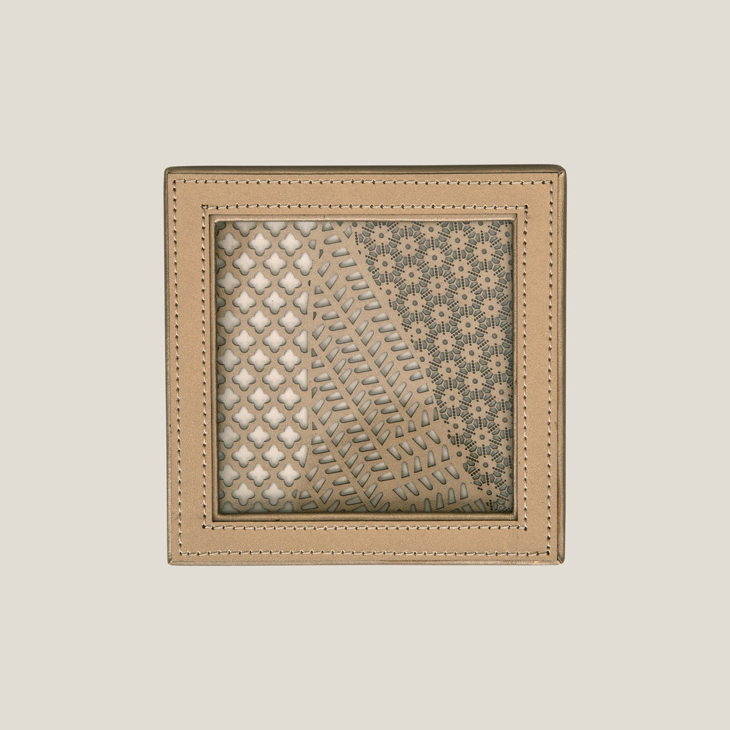 Pixel Dull Gold Coaster Set of 6