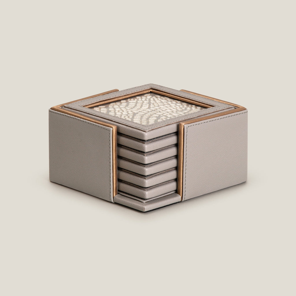 Orbit Grey Emb. Coaster Set of 6