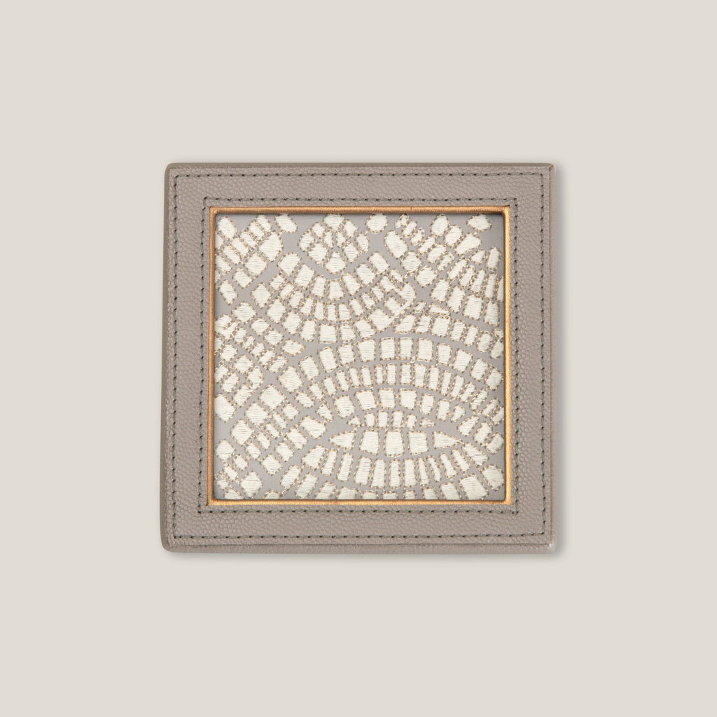 Orbit Grey Emb. Coaster Set of 6