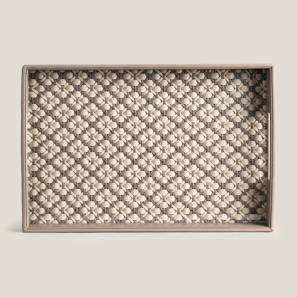 Lattice Beige & Grey Serving Tray