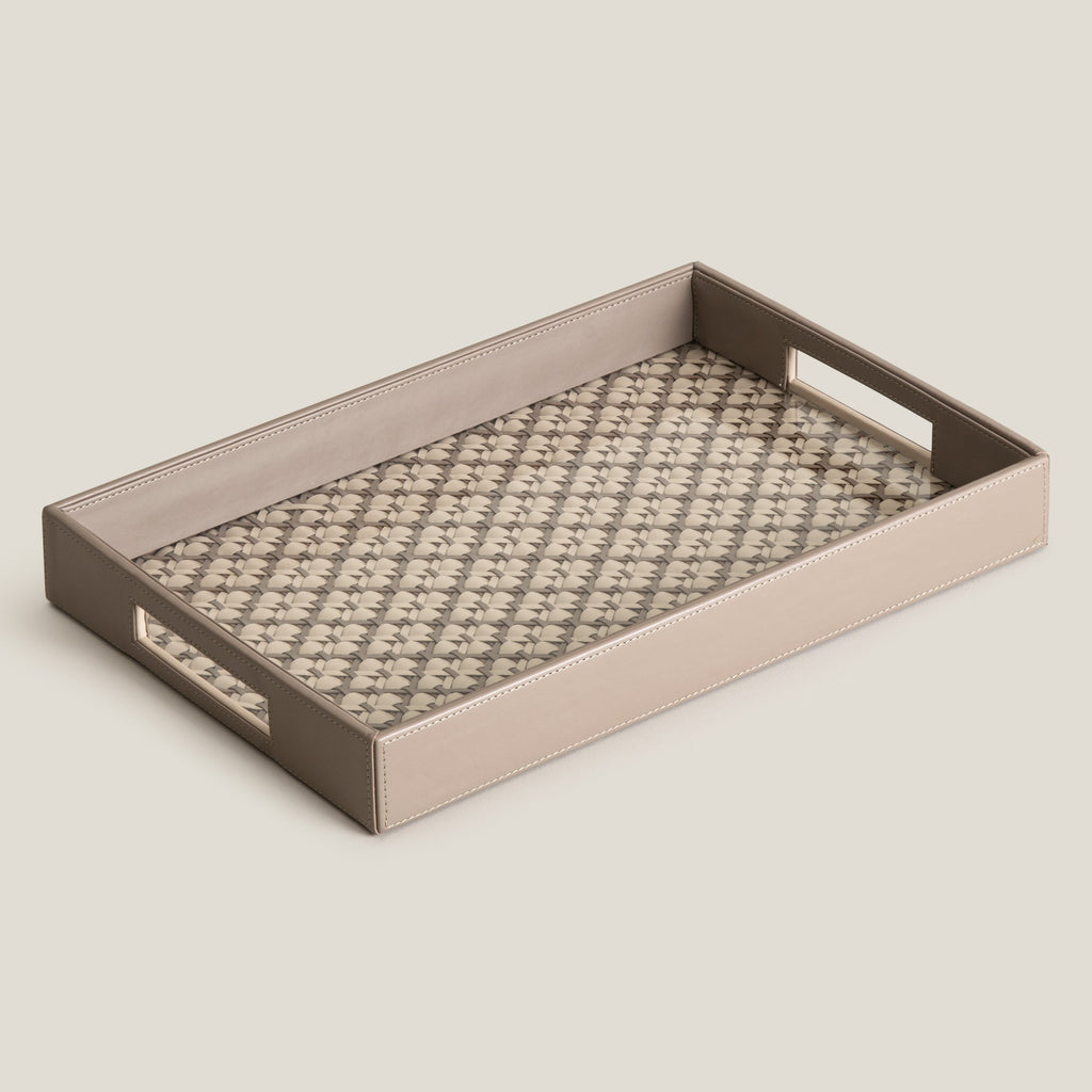 Lattice Beige & Grey Serving Tray