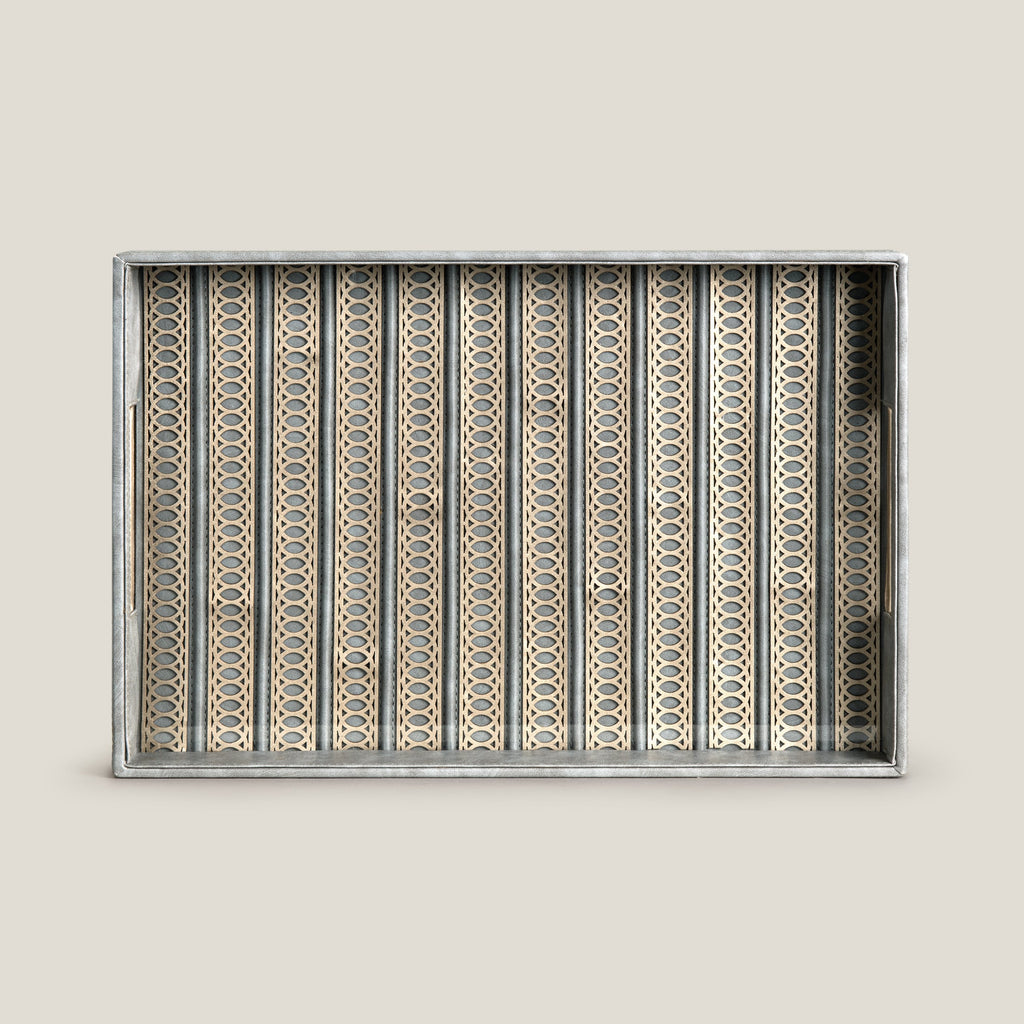 Lexus Grey & Dull Gold Serving Tray