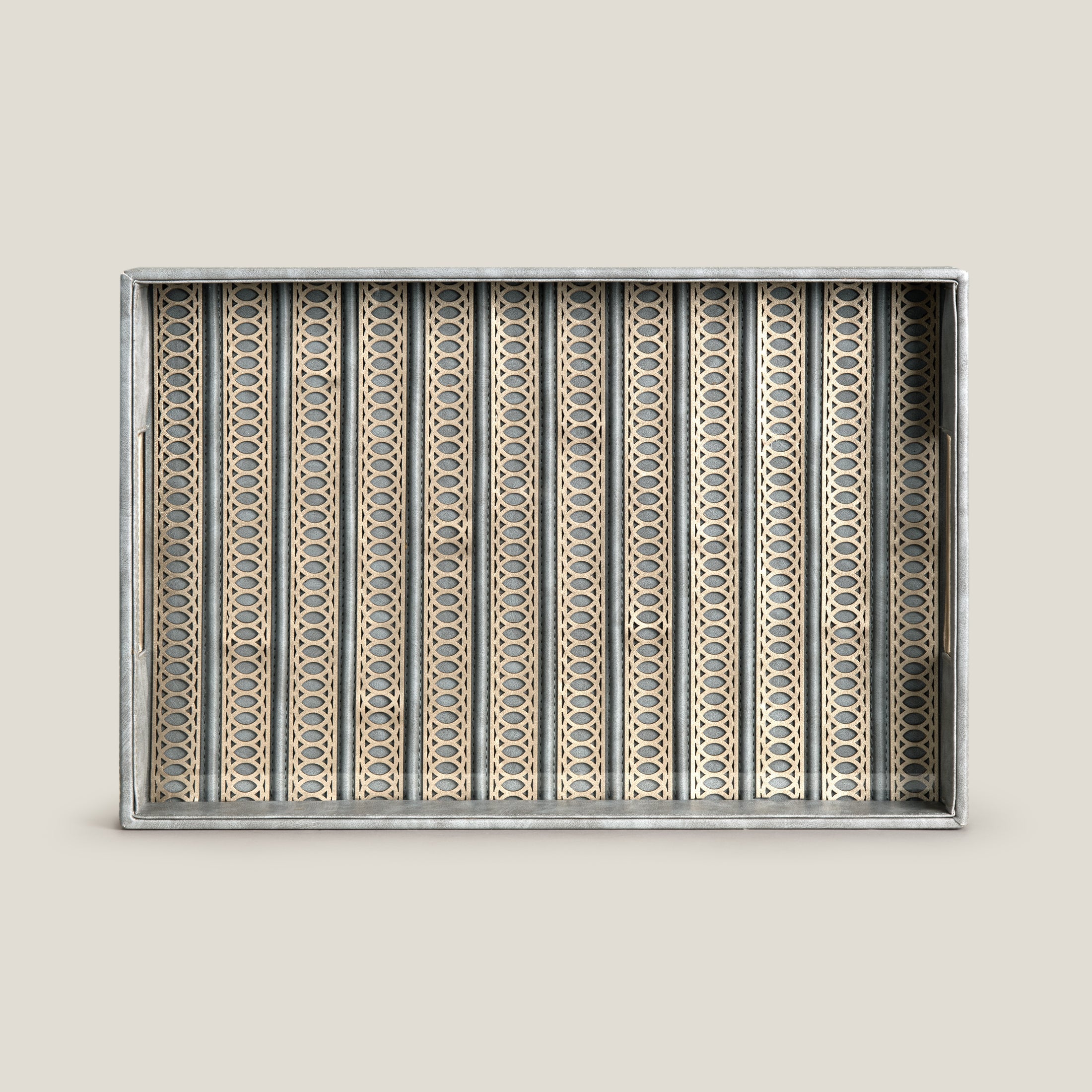 Lexus Grey & Dull Gold Serving Tray