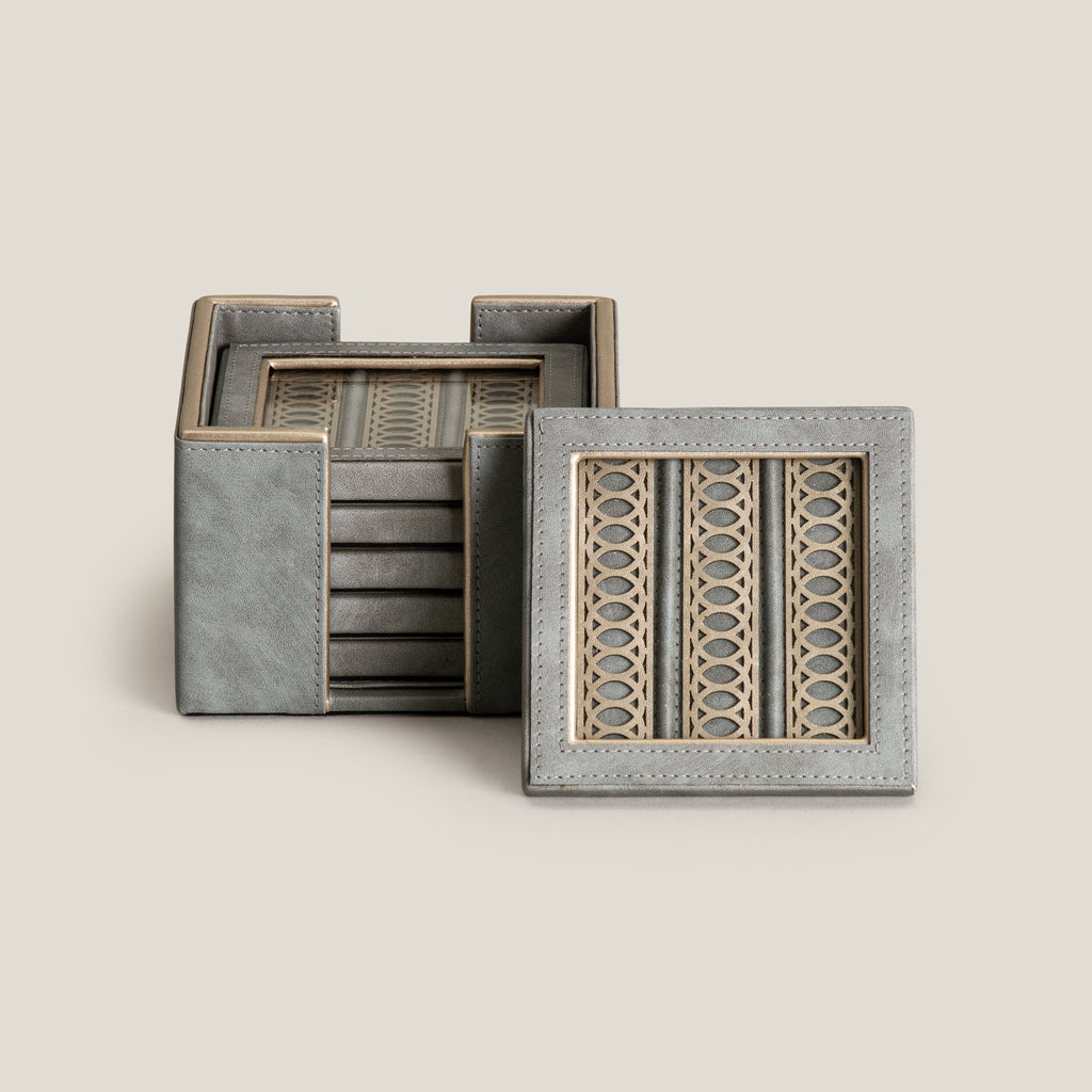 Lexus Grey & Dull Gold Coaster Set of 6