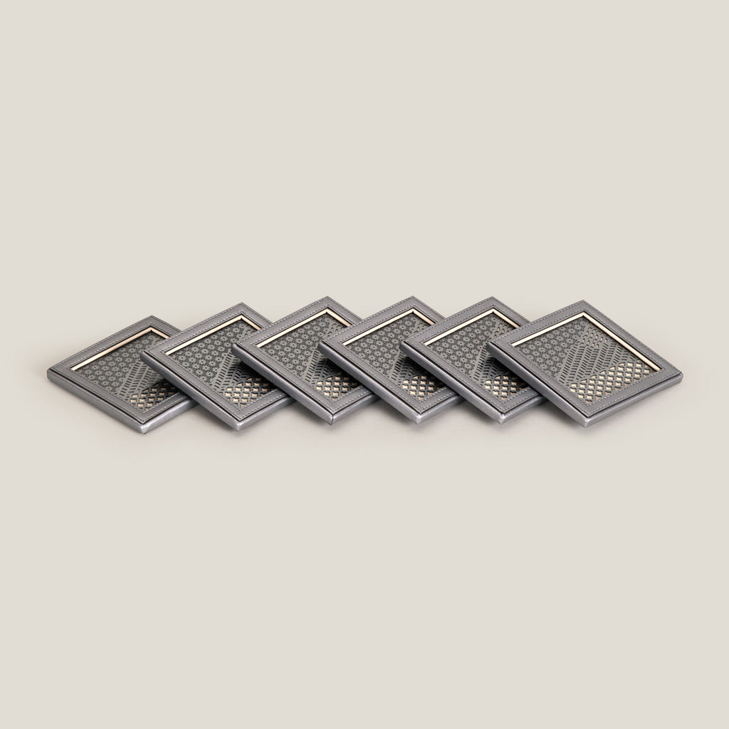 Beige & Grey Coaster Set of 6