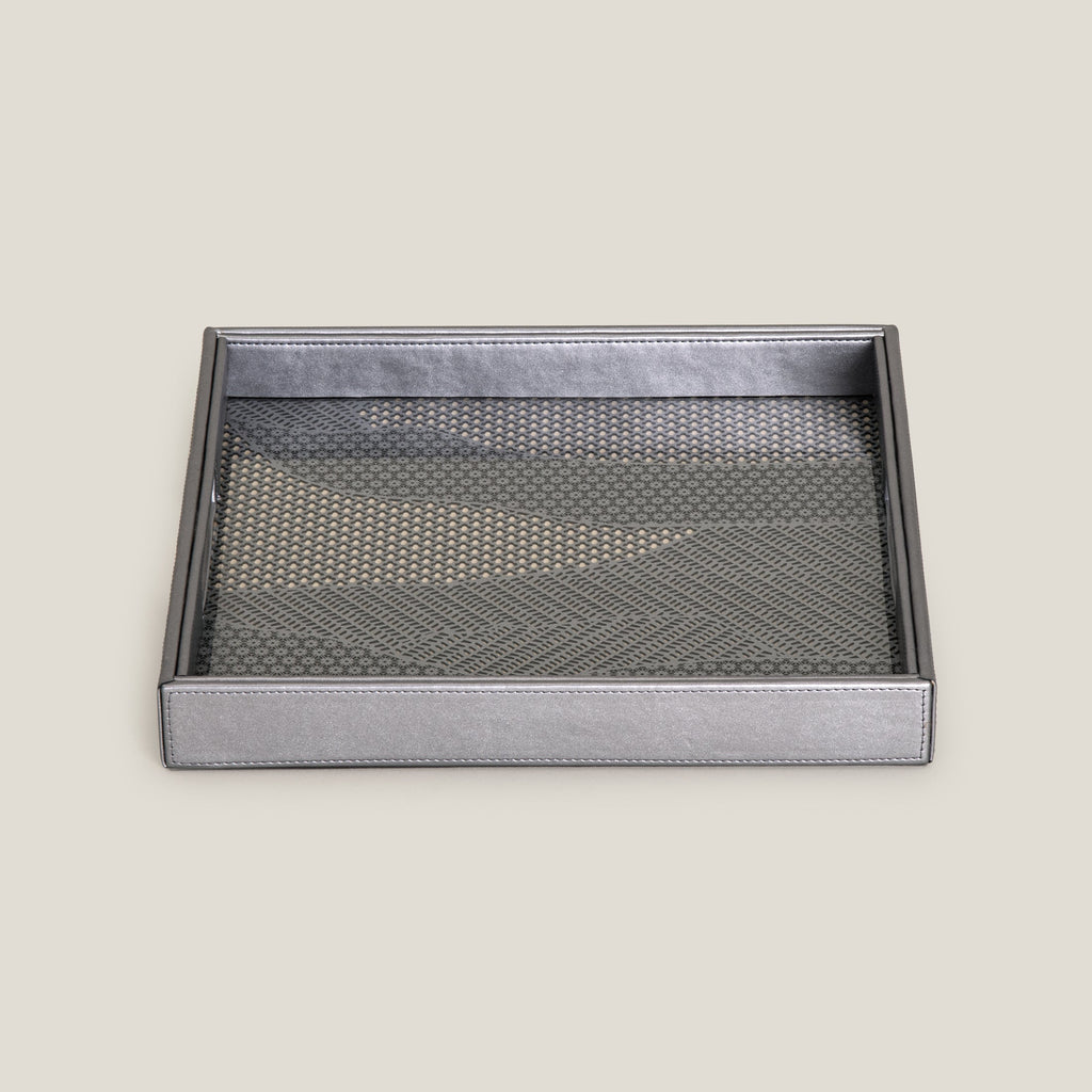 Beige & Grey Square Serving Tray