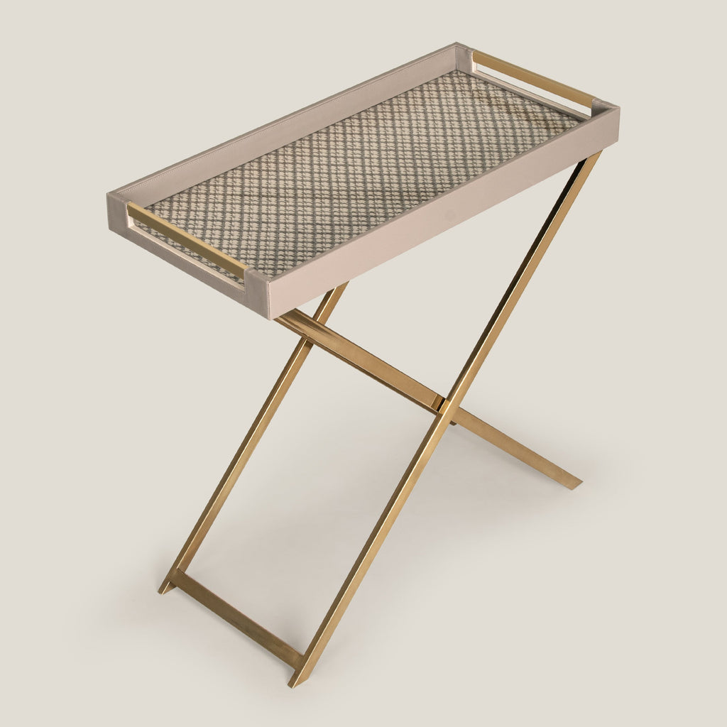 Lattice Beige & Grey Butler Tray