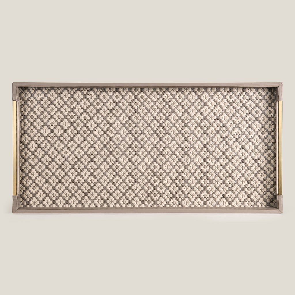 Lattice Beige & Grey Butler Tray