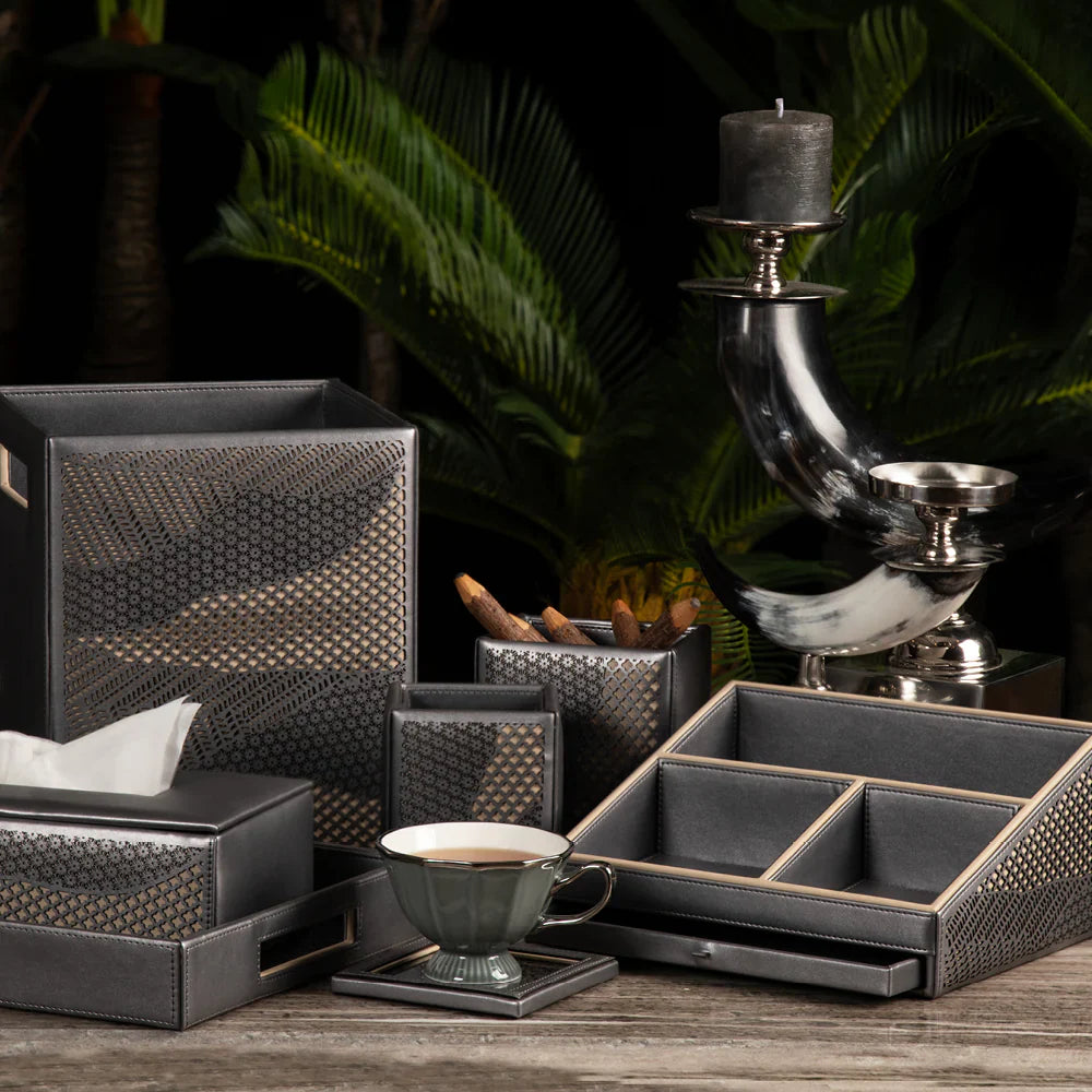 Beige & Grey Square Serving Tray